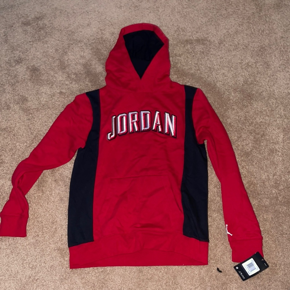 Red Jordan hoodie for boys. Size XL.